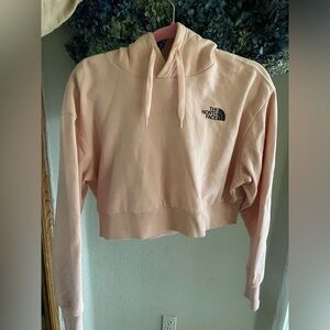 Pink North Face crop hoody